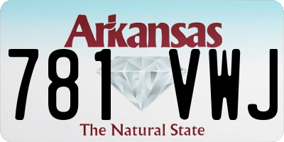 AR license plate 781VWJ