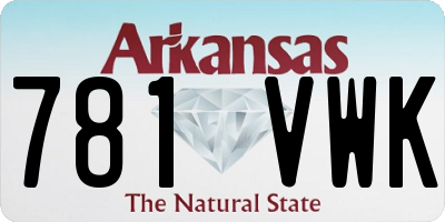 AR license plate 781VWK
