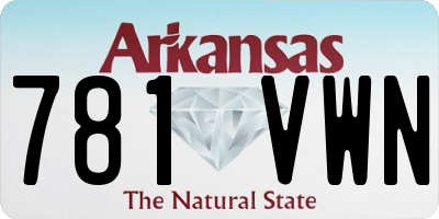 AR license plate 781VWN