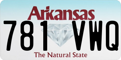 AR license plate 781VWQ