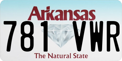 AR license plate 781VWR