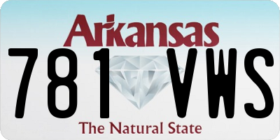 AR license plate 781VWS