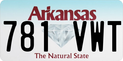 AR license plate 781VWT