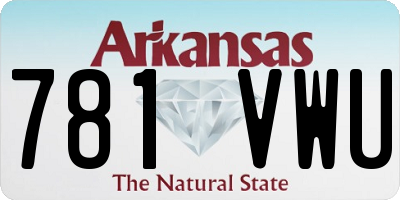 AR license plate 781VWU