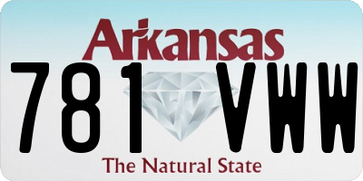 AR license plate 781VWW