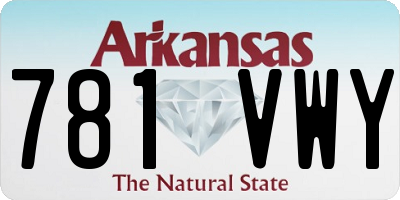 AR license plate 781VWY