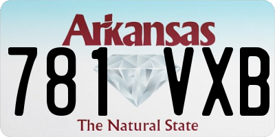 AR license plate 781VXB