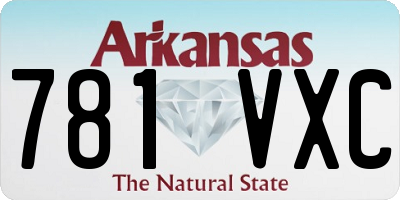 AR license plate 781VXC