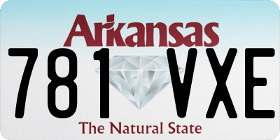 AR license plate 781VXE