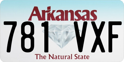 AR license plate 781VXF