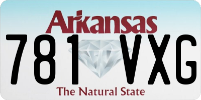 AR license plate 781VXG