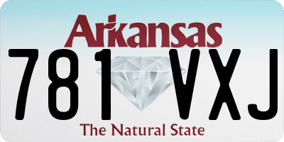 AR license plate 781VXJ