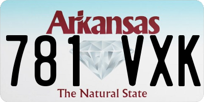 AR license plate 781VXK