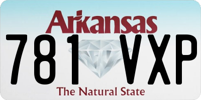 AR license plate 781VXP