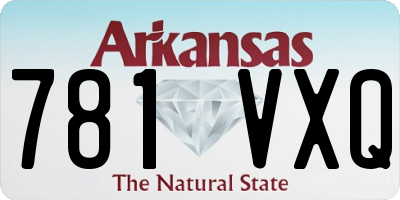 AR license plate 781VXQ