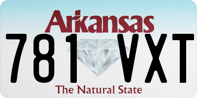 AR license plate 781VXT