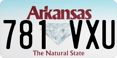 AR license plate 781VXU