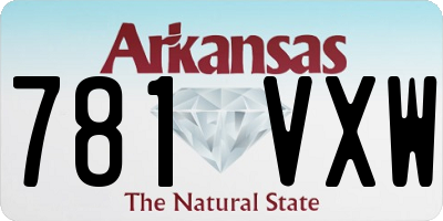 AR license plate 781VXW