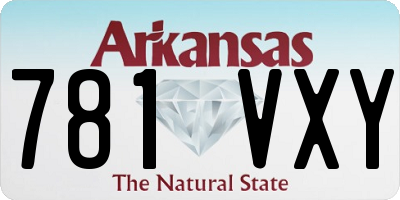 AR license plate 781VXY