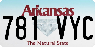 AR license plate 781VYC