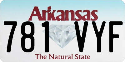 AR license plate 781VYF