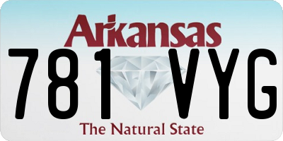 AR license plate 781VYG