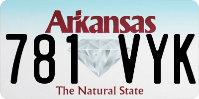 AR license plate 781VYK