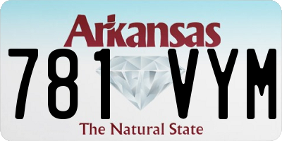 AR license plate 781VYM