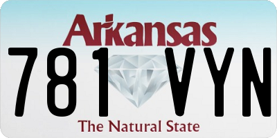 AR license plate 781VYN