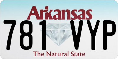AR license plate 781VYP