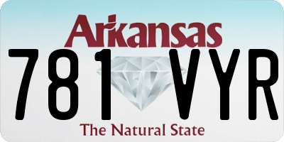 AR license plate 781VYR