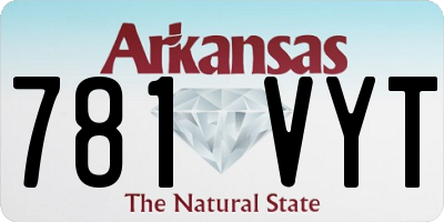 AR license plate 781VYT