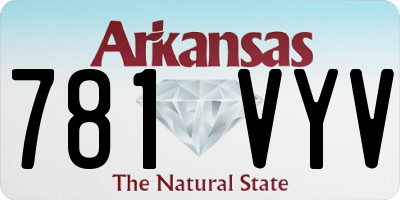 AR license plate 781VYV
