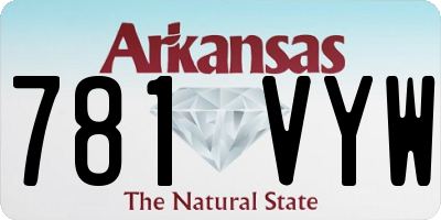 AR license plate 781VYW