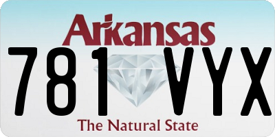 AR license plate 781VYX
