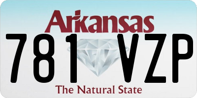 AR license plate 781VZP