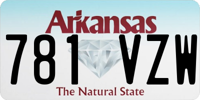 AR license plate 781VZW