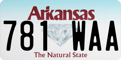 AR license plate 781WAA