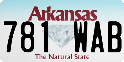 AR license plate 781WAB