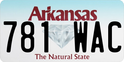 AR license plate 781WAC