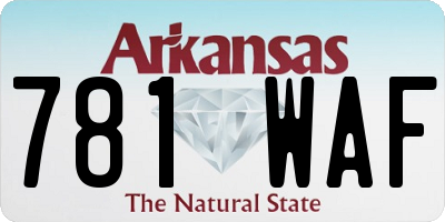 AR license plate 781WAF
