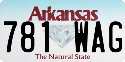 AR license plate 781WAG