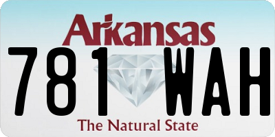 AR license plate 781WAH