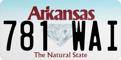 AR license plate 781WAI