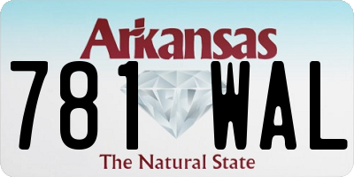AR license plate 781WAL