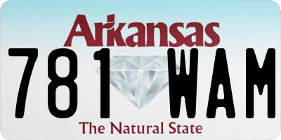 AR license plate 781WAM