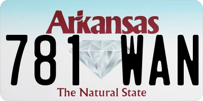 AR license plate 781WAN