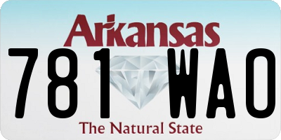 AR license plate 781WAO