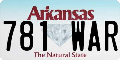 AR license plate 781WAR