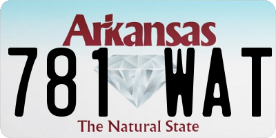 AR license plate 781WAT